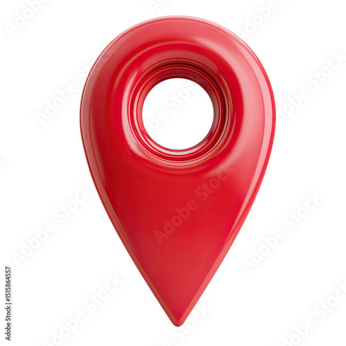 Glossy Red Pin Navigate with Confidence with Location Icon on Black.