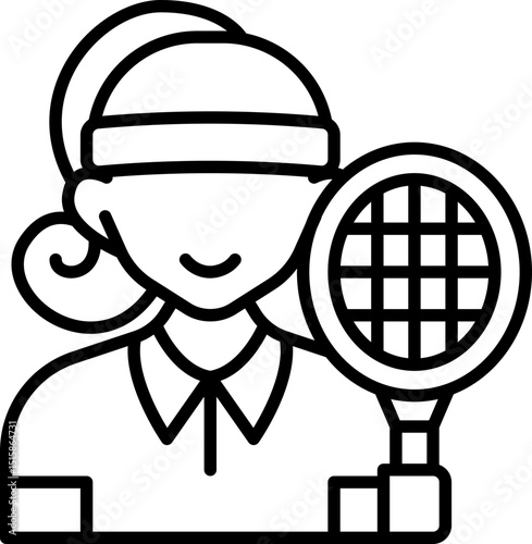 Badminton player icon