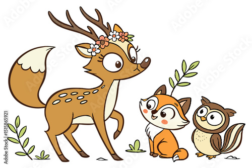 reindeer with christmas tree