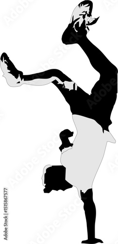 Silhouette figure of a free running expert