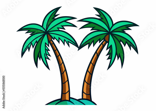 vector illustration of palm trees