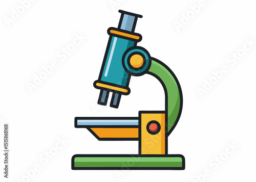 Colorful Cartoon Microscope Illustration