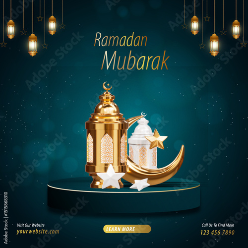 Eid mubarak social media post template