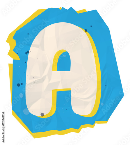 Letter a, Ransom Paper Texture Scrapbook Cutout Alphabet 