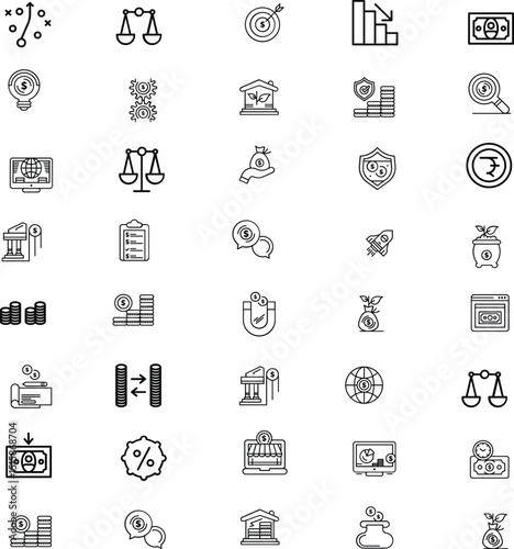  finance investment vector icons set