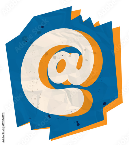 At sign, Ransom Paper Texture Scrapbook Cutout Alphabet 