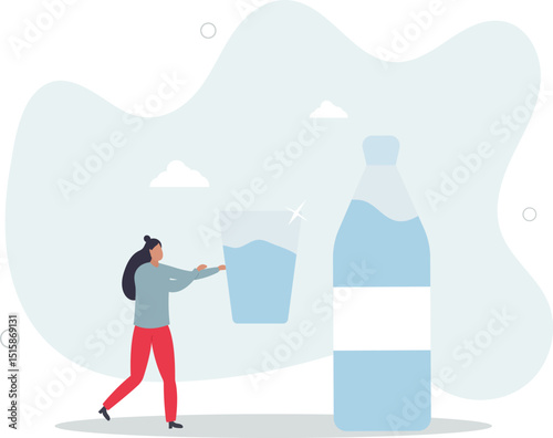 clean drinking water is the key to health. character life .