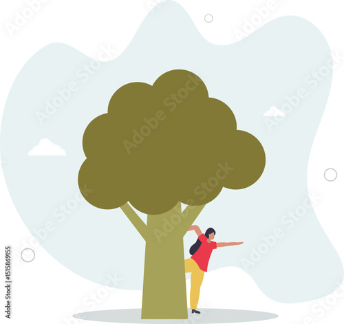 woman character holding broccoli.healthy eating concept and vegetarian diet. character life .