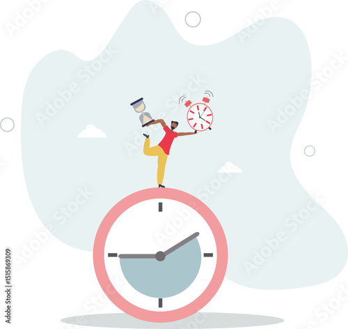 Time management for best efficiency and productivity, manage project and control timeline or schedule, speed or fast work concept. character life .