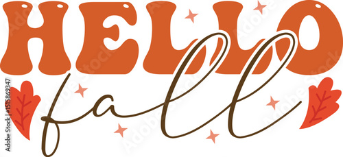 hello fall, fall retro svg design