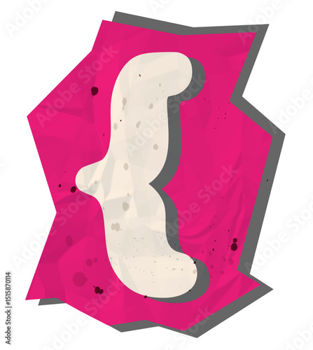 Curly bracket, Ransom Paper Texture Scrapbook Cutout Alphabet 