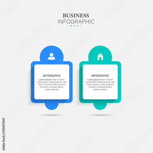 Vector infographic template with three steps or options. Illustration presentation with line elements icons. Business concept design can be used for web, brochure, diagram