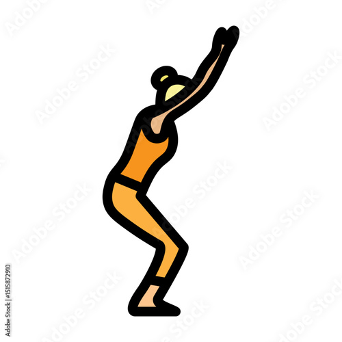 Yoga Chair Vector Filled Icon Design