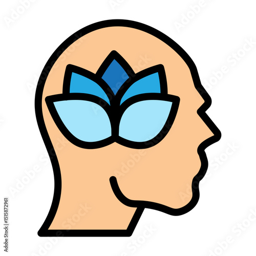 Mindful Breathing Vector Filled Icon Design