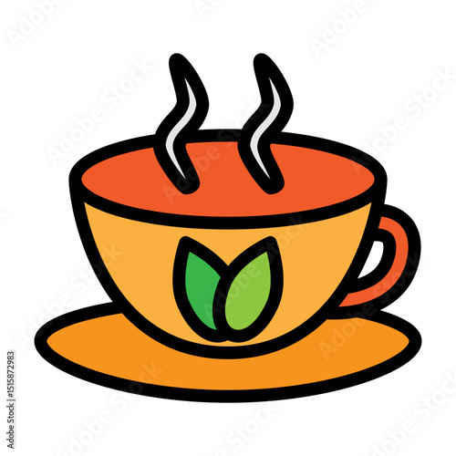 Herbal Tea Vector Filled Icon Design