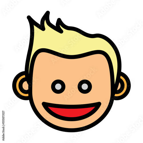 Happy Vector Filled Icon Design