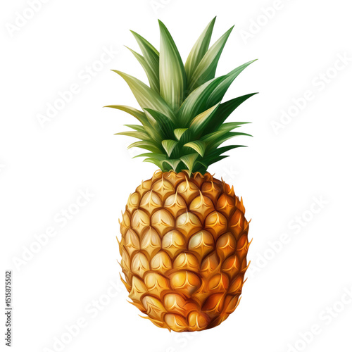 Golden Pineapple Freshness Vibrant Tropical Delight on Black Background.
