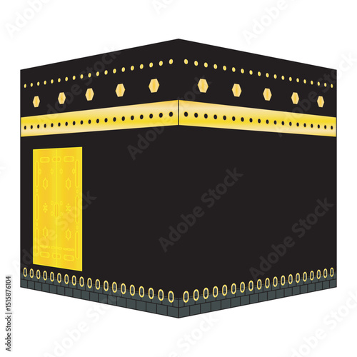 Hajj Mabrour And The Holy Mecca Greeting Islamic Illustration Background Vector