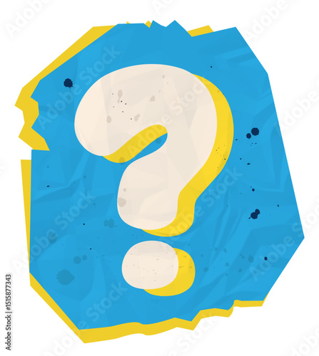 Question mark, Ransom Paper Texture Scrapbook Cutout Alphabet 