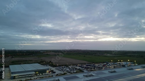 Tilbury Port City of England United Kingdom. Drone Camera Footage