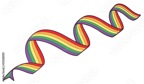 A ribbon design in rainbow colors