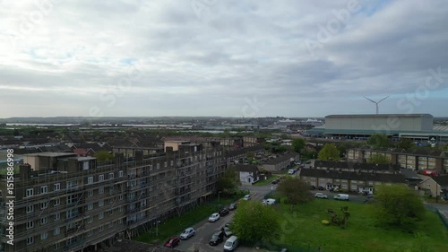 Tilbury Port City of England United Kingdom. Drone Camera Footage