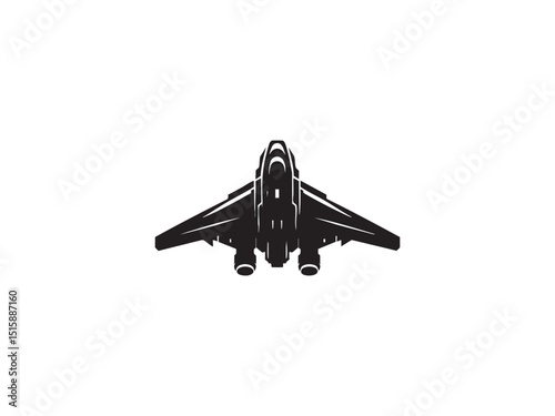 Spaceship Vector Silhouette – Futuristic Space Travel and Exploration Icon.