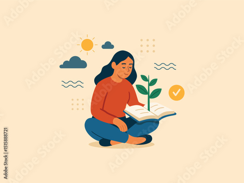 Growth from Knowledge. Symbolizing Personal Development, Learning, and Growth Mindset.