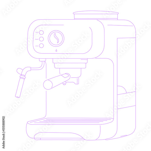 coffee machine isolated lineart illustration