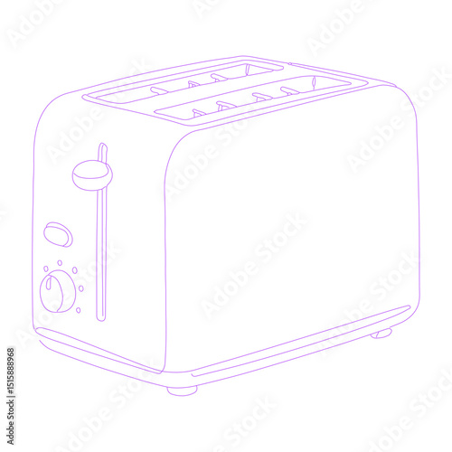 toaster isolated lineart illustration