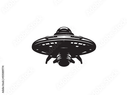 Rocket Spaceship Silhouette Vector - Space Mission, Flight, and Astronomy Graphic.