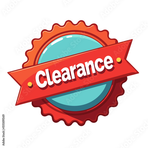Bold clearance badge illustration in pop art style, consumer urgency