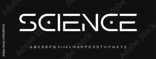 Futuristic cyber logo alphabet, AI science typographic design, geometric techno font with digital smart feel for circuit branding, secure UI headline, modern tech identity. Vector typeset.