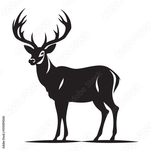 Deer minimal vector art silhouette