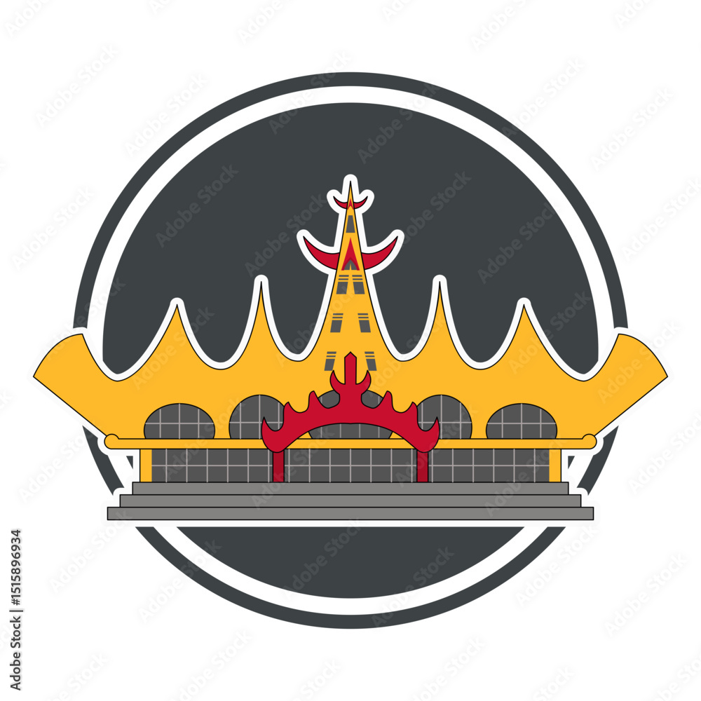 Fotografie Lampung Siger Tower Logo Illustration