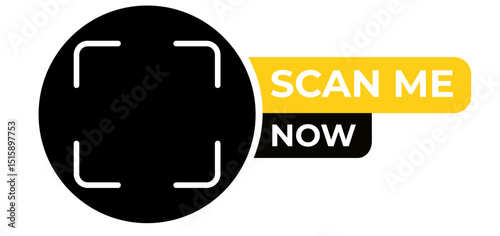 Black Circle Scan Me Now QR Code Graphic Design