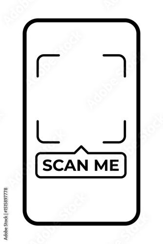 template qr code Smartphone Screen Displaying Scan Me Prompt with Targeting Frame