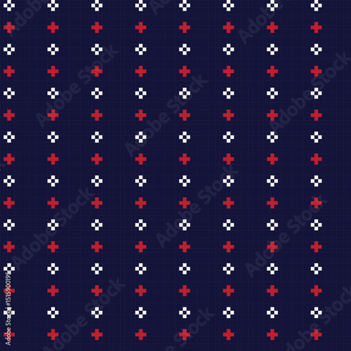 Red Argyle Fair Isle Seamless Pattern Design
