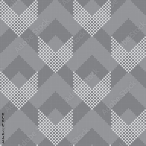 Monochrome Chevron Fair Isle Seamless Pattern Design