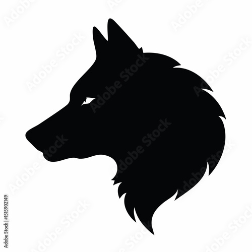 silhouette of wolf head photographed from the side