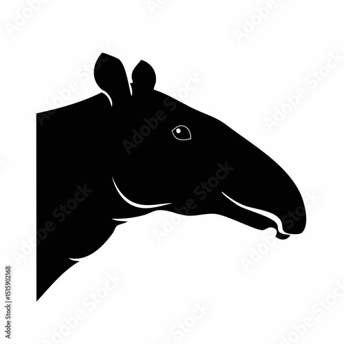 silhouette of tapir head head photographed from the side