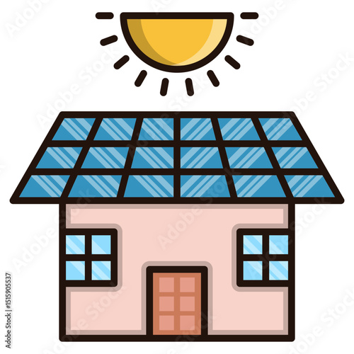 Watercolor style illustrated house with transparency ideal for various design applications