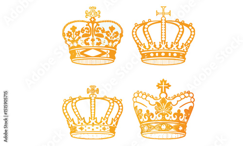 Detailed Crown Collection vector