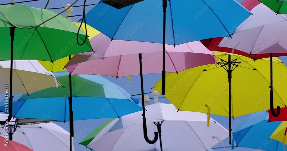 colorful umbrellas on the street