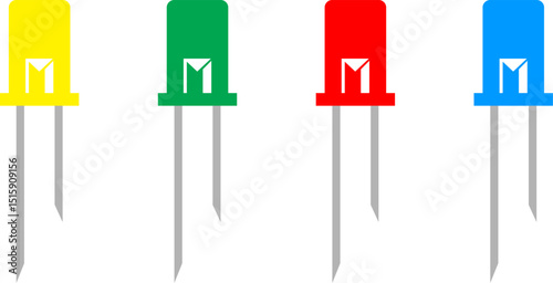 Led light icon on white background. led vector sign. light emitting diode. flat style. LED. Vector illustration.