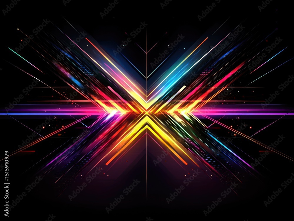 Obraz premium Abstract light rays, vibrant colors