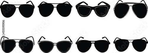 Black glasses white background