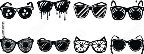 vector glasses illustration of a black and white abstract background