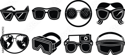 set of glasses