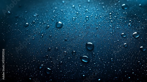 Mesmerizing macro photography glistening water droplets on sleek black surface